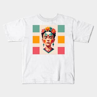 Frida's Childhood Palette: Colorful Illustration Kids T-Shirt